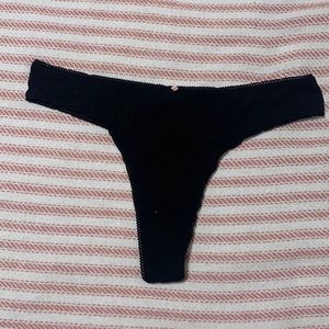NWT Victoria Secret 100% Cotton Thong in black